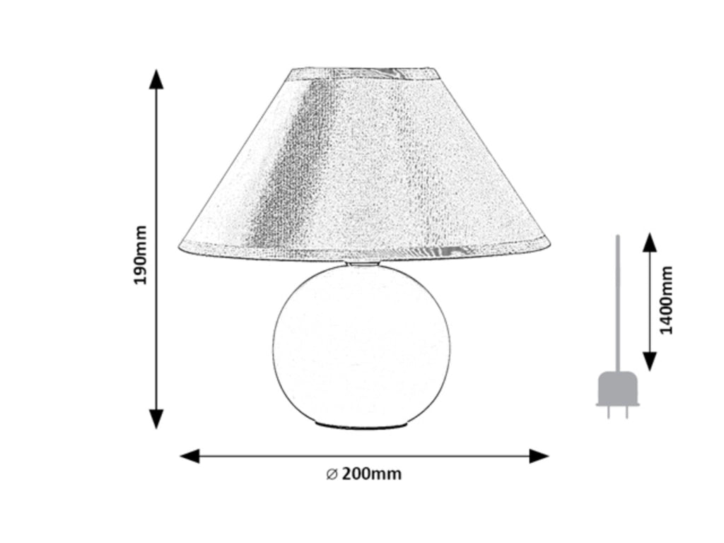 Lampada da tavolo notte grigia E14 Ariel 2146 Rabalux