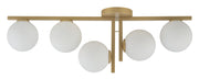Plafoniera oro Andy 5 sfere vetro bianco G9 Sigma Lighting