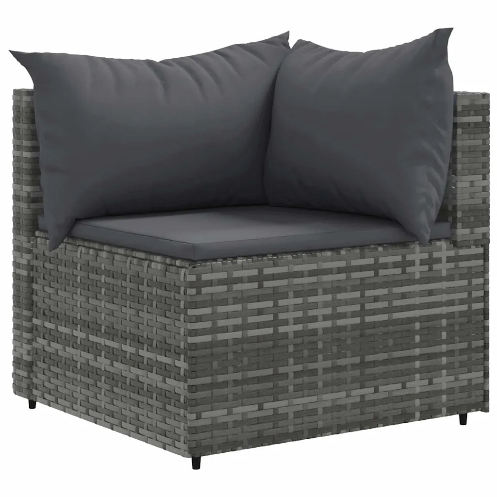 Set Divani da Giardino 6 pz con Cuscini in Polyrattan Grigio 3308162