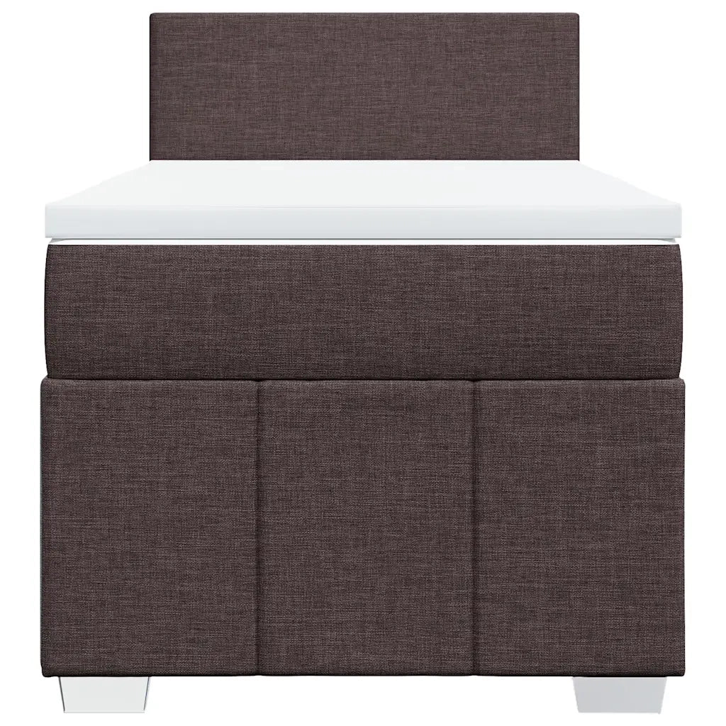 Giroletto a Molle con Materasso Marrone Scuro 90x200 cm Tessuto 3289247