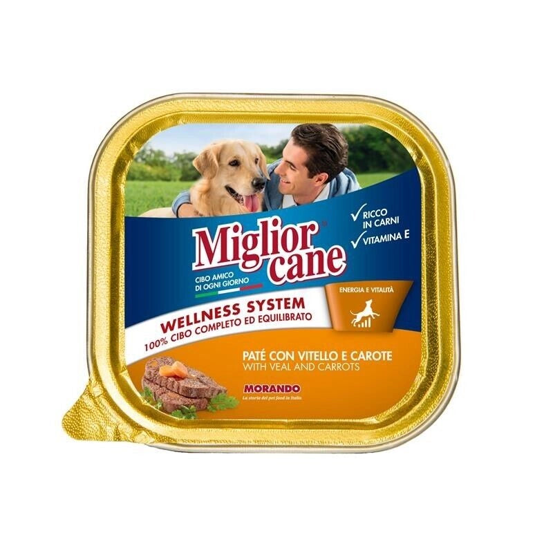 MIGLIOR CANE PATE' CON VITELLO E CAROTE 300 GRAMMI