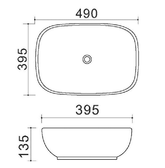Lavabo appoggio 49x39.5 cm LA48 bianco