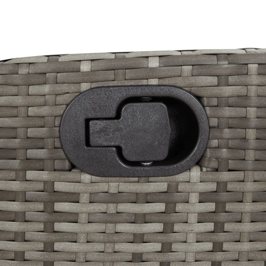 Set da Pranzo da Giardino 7 pz con Cuscini in Polyrattan Grigio