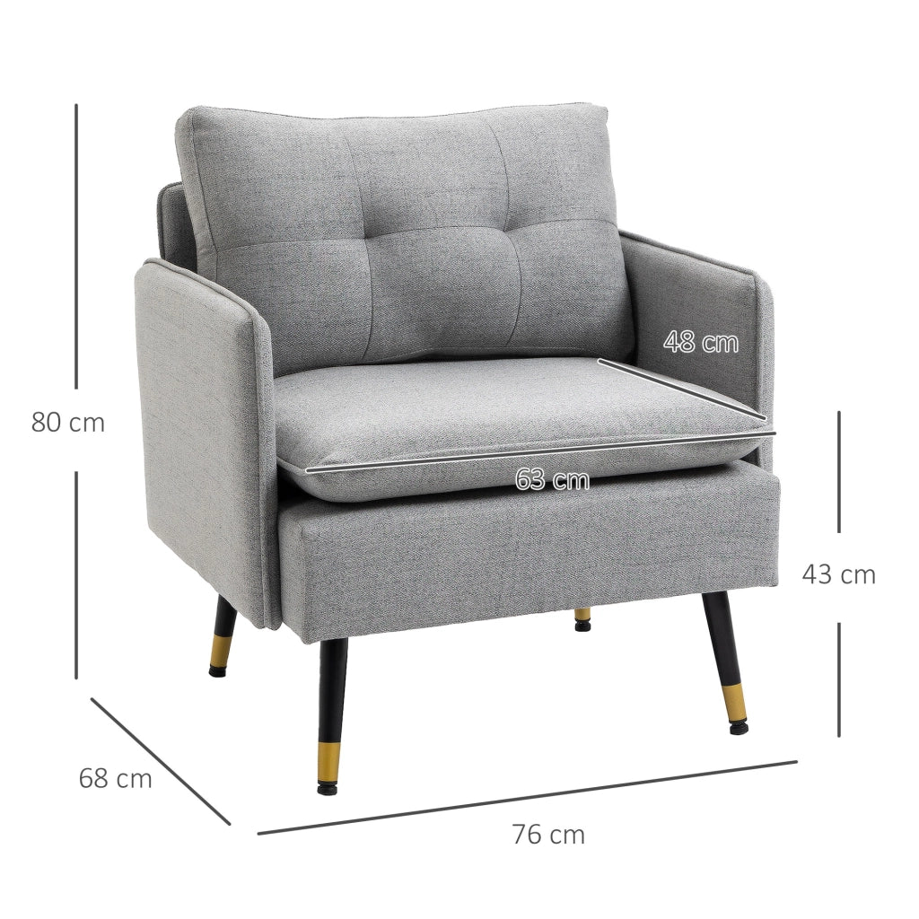 Poltrona Moderna con Braccioli ¨C Minimal ¨C Grigio 76x68x80 cm