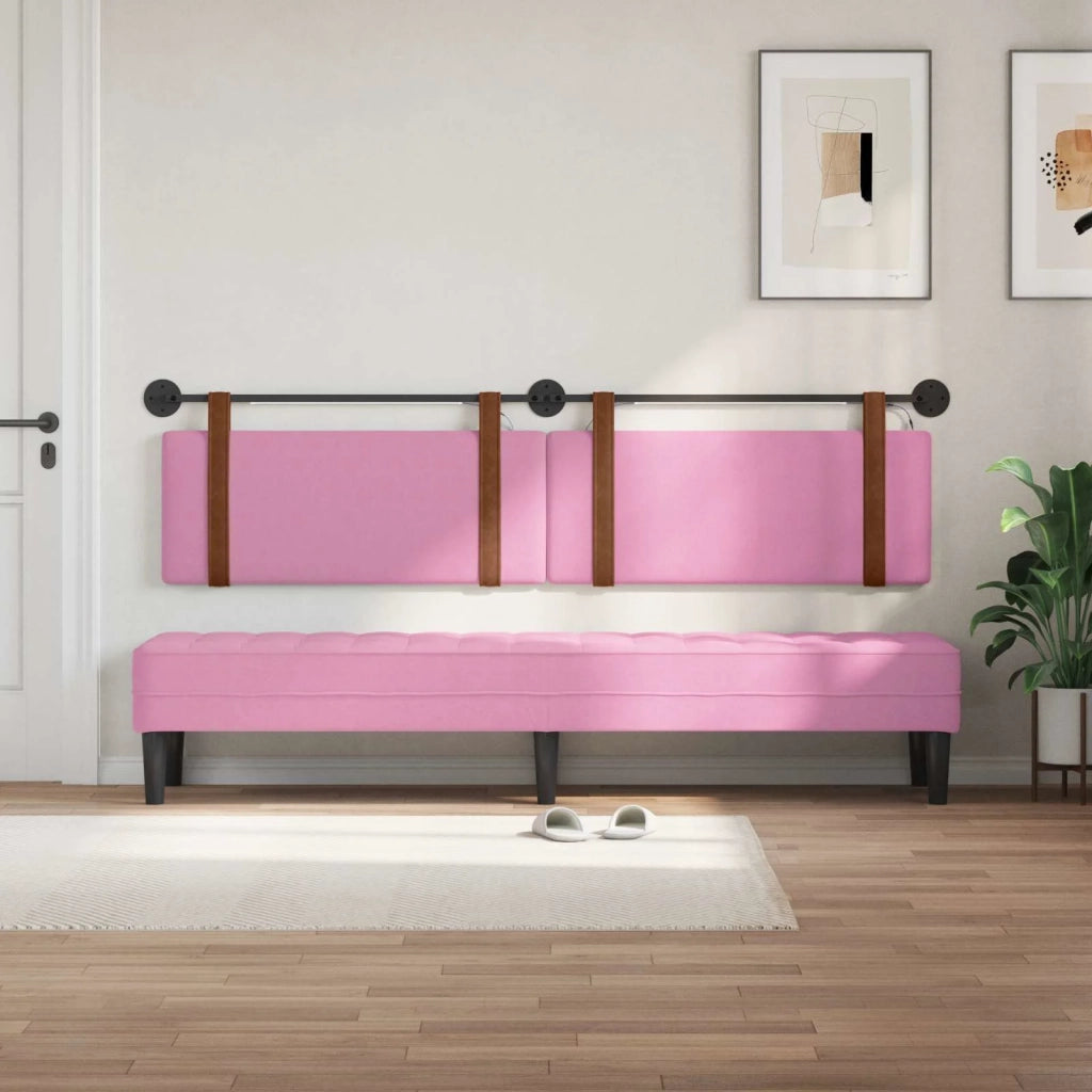 Testiera | Testata sospesa Con luce LED Rosa PU Antico