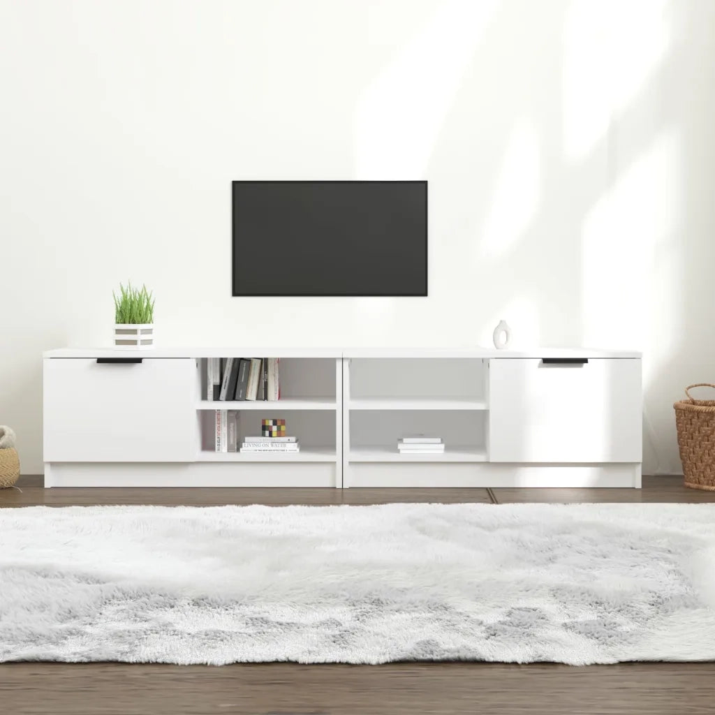 Mobili Porta TV 2 pz | Armadietto TV | Mobile Porta TV Bianchi 80x35x36,5 cm in Legno Multistrato