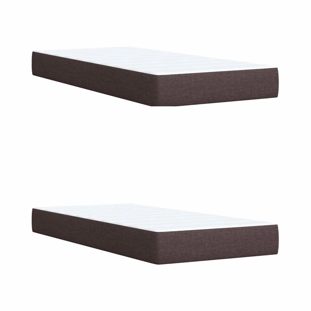 Letto box spring con materasso Marrone Scuro 200 x 200 cm 3450568