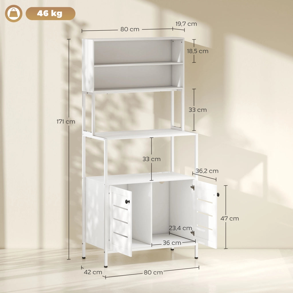 Scaffale da Cucina con Presa e Porte ¨C Minimal ¨C Bianco 80x30x180