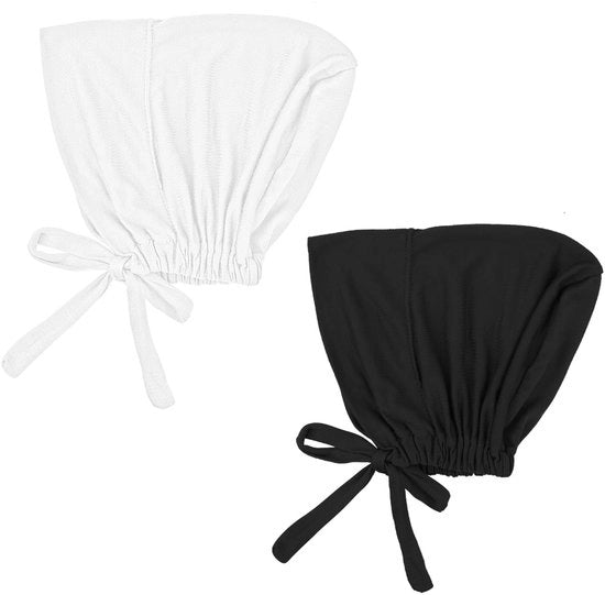 2 pezzi di cappe per capelli antiscivolo per donne, nero e bianco, elastiche, comode e respiranti