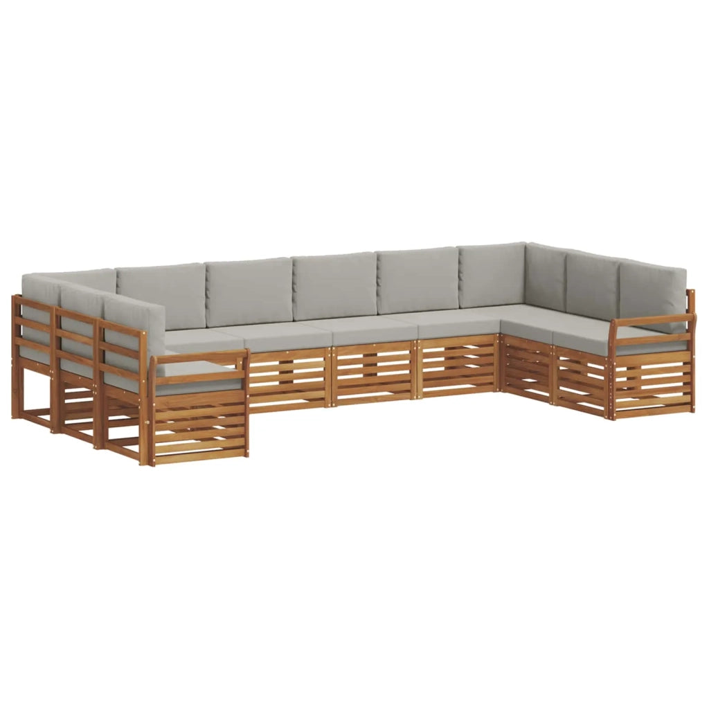 Set divano sezionale 10 pcs Grigio Naturale e Chiaro 3375561