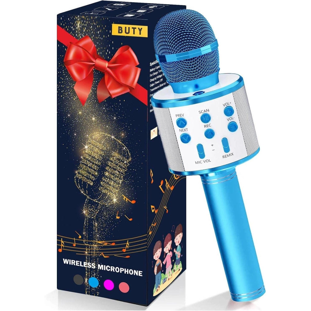Trade Shop - Microfono Speaker Portatile Wireless Bluetooth Karaoke Con Cassa Integrata Gioco -