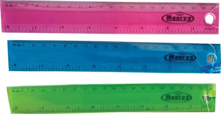 RIGHELLO FLESSIBILE 20 CM RIGA DRITTA COLORI ASSORTITI