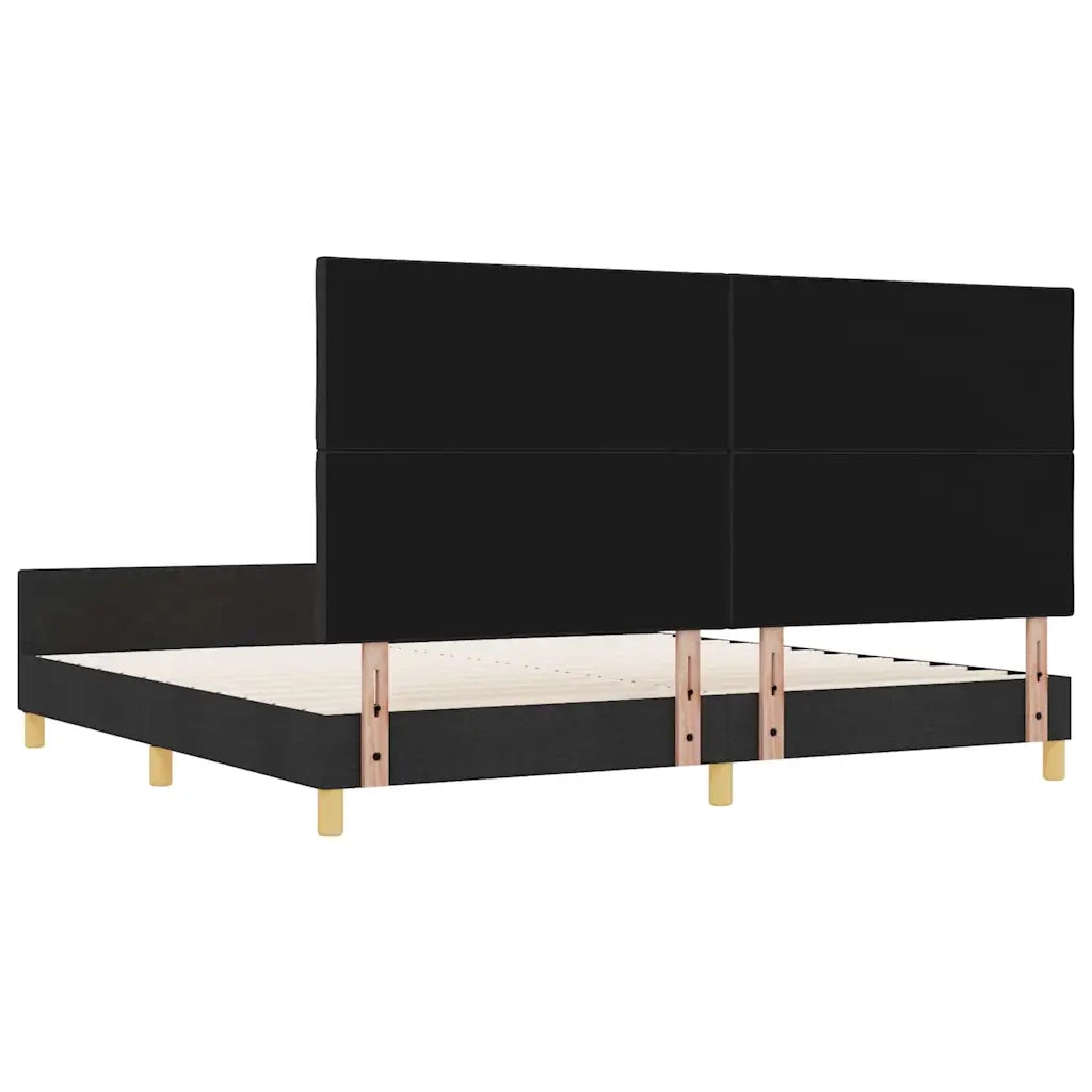 Struttura del letto con testiera Nero 200 x 200 cm Tessuto 3344832
