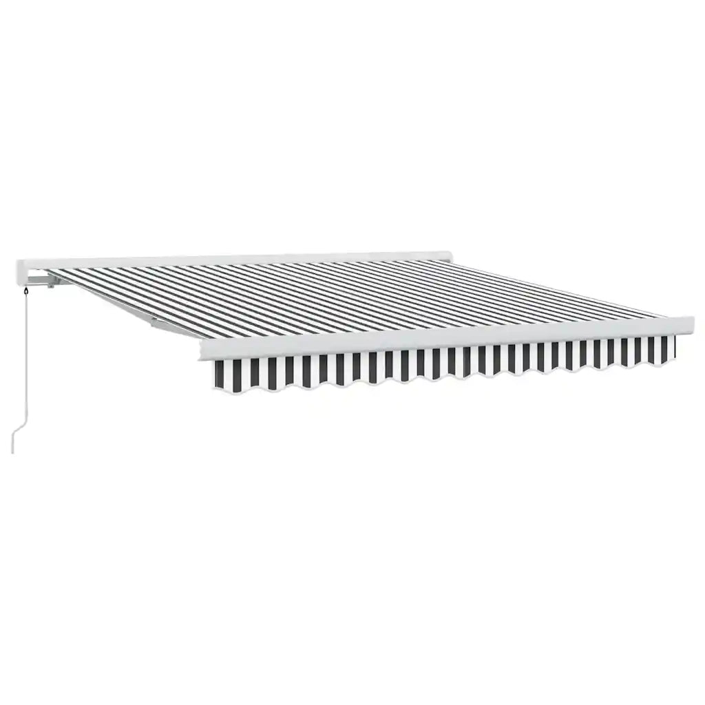 Tenda da Sole Antracite e Bianca 3x2,5 m Tessuto e Alluminio 3216123