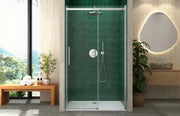 Box doccia 140 cm porta scorrevole SENZA TELAIO H200 cm cristallo 8mm MILLY profilo cromato
