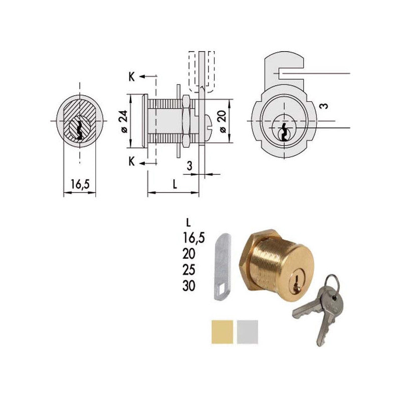 Cilindro Levetta 25 Ottone Smerigl.72210-30-0 Cisa