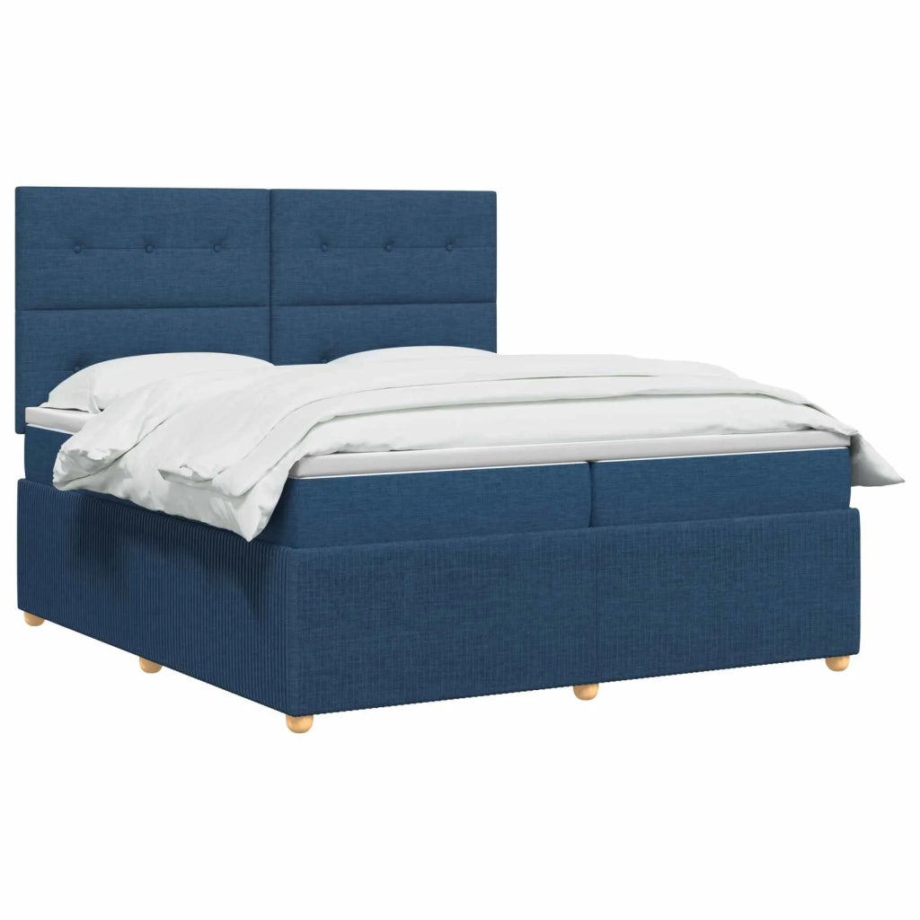 Letto box spring con materasso Blu 160 x 200 cm Tessuto 3454437