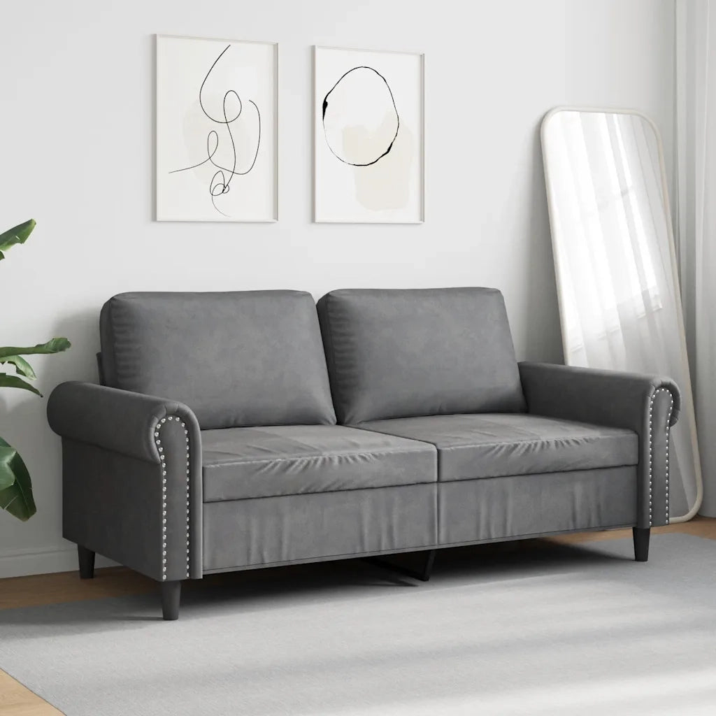 Divano a 2 Posti-Sofa 2 Posti grigio scuro140 cm in Velluto 520290