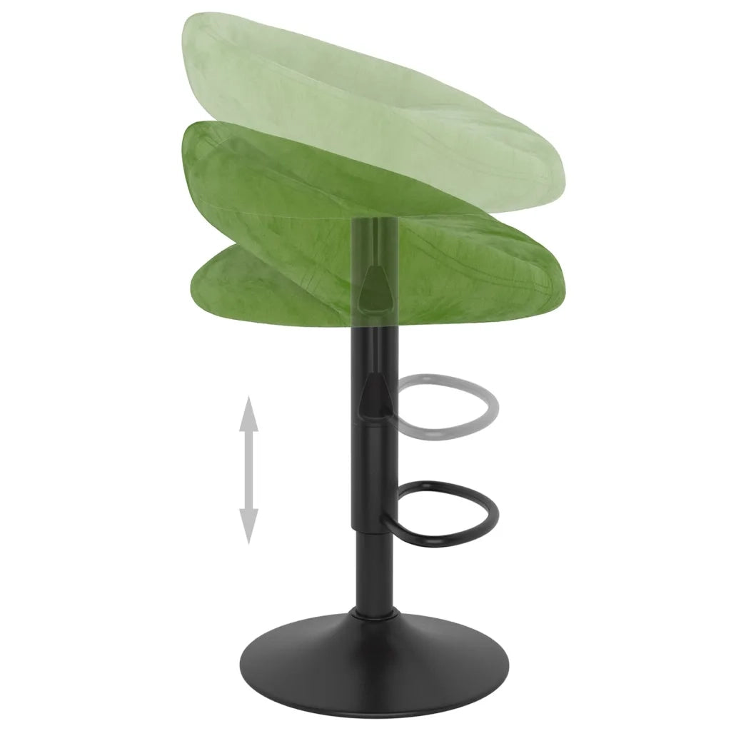Sgabelli da Bar 2 pz Verde Chiaro in Velluto 333271