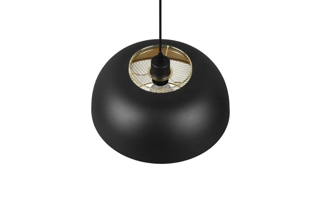 Lampada a sospensione RL Punch nera/oro metallo Ø35 E27