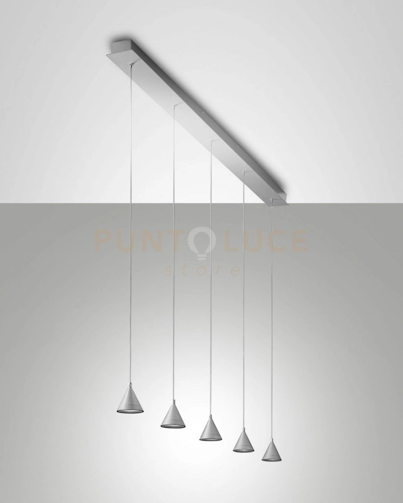 DELTA SOSPENSIONE 5 LUCI ALLUMINIO 3443-48-212