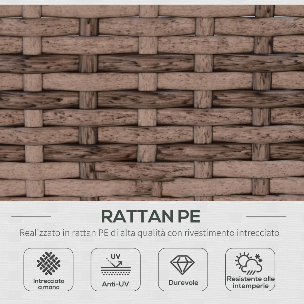 Set Salotto Giardino 7 Pezzi Rattan ¨C Xylo ¨C Divano Modulabile con Tavolino e Cuscini Grigio