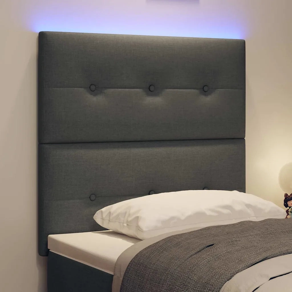 Testiera LED con strisce LED Grigio scuro 80 cm Tessuto 3338385