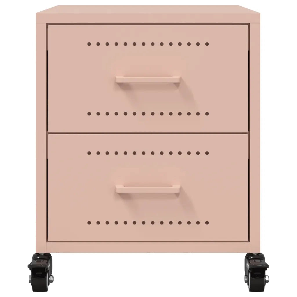 Comodini 2 pz Rosa 36x39x43,5 cm in Acciaio 846629