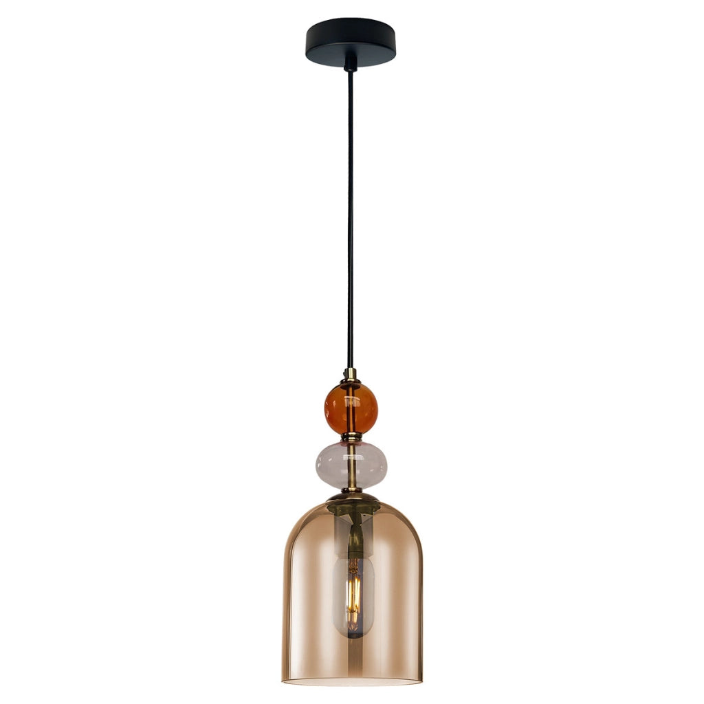 Lampada a sospensione Tropea vetro ambra 1xE27 15W