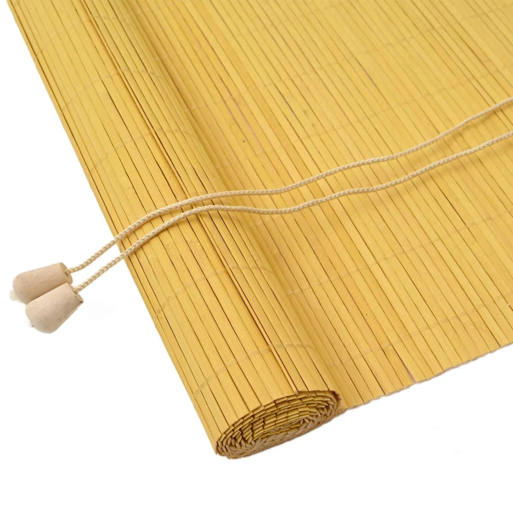 Tenda a rullo con tende-Tenda avvolgibile Giallo 100 x 160 cm Bamb¨´