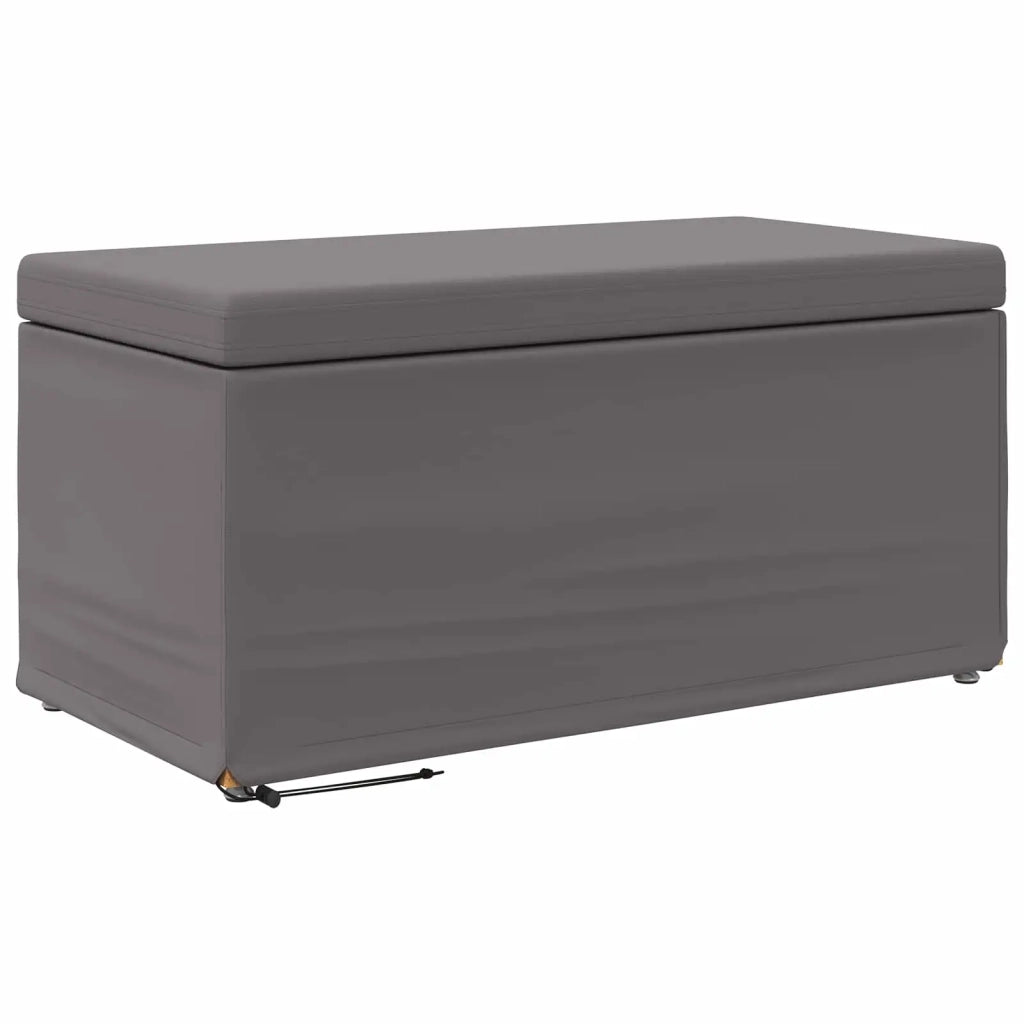 Pouf Grigio Pelle Sintetica e Legno Ingegnerizzato 876785