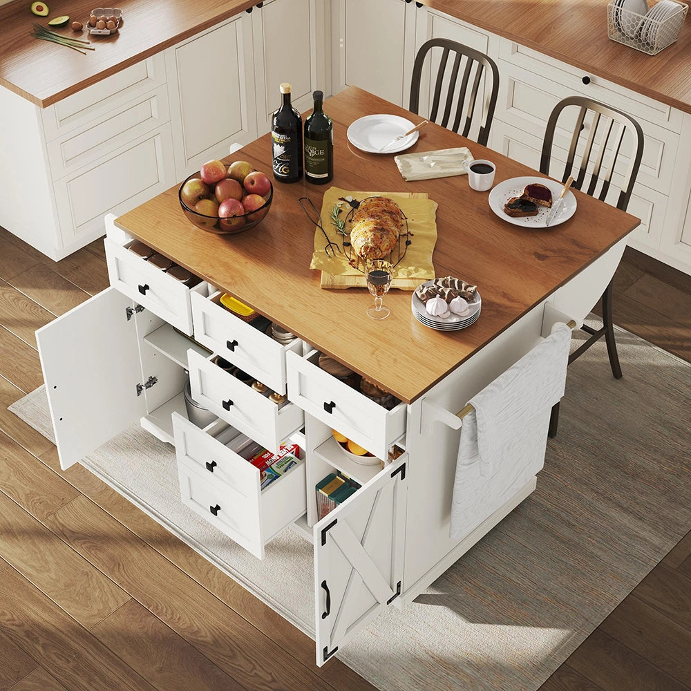 Isola cucina premium - Xylo - mobile con ruote bianco