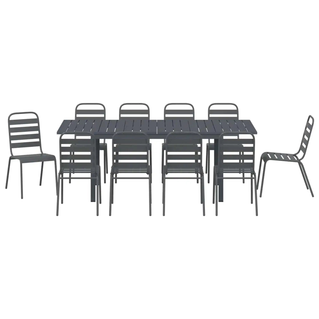 Set da Pranzo per Giardino 11 pcs Antracite