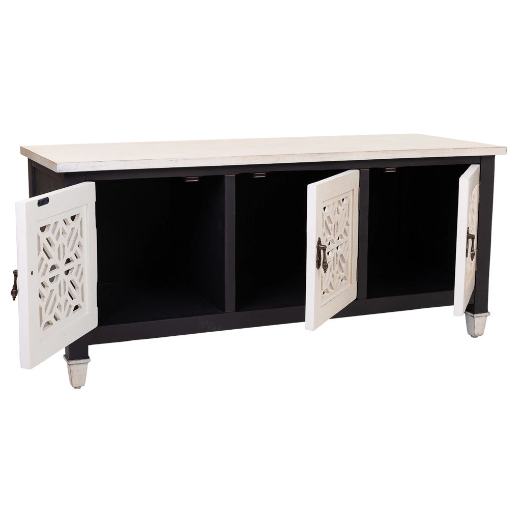Mobile base in legno bianco 105,5x40x46h
