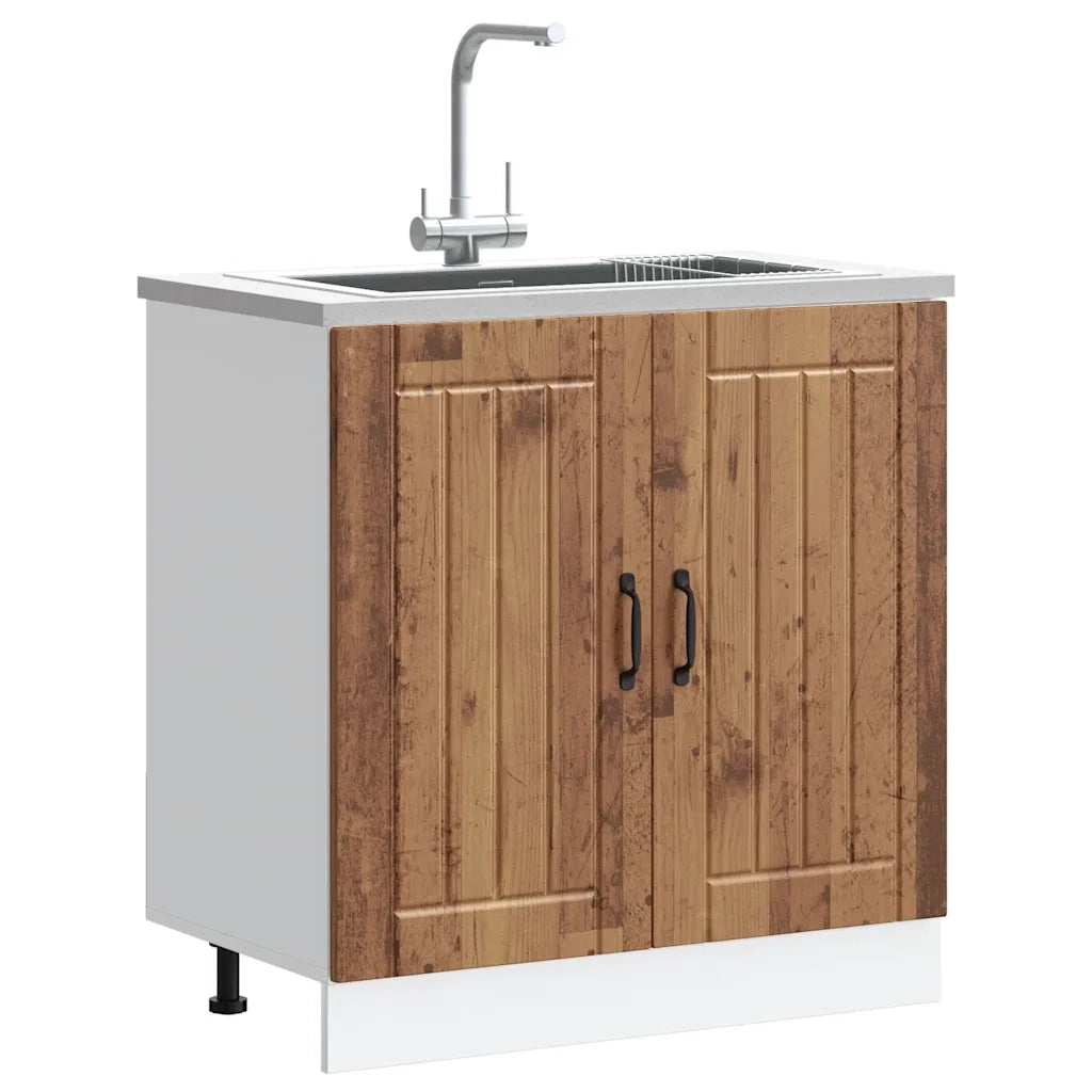 Mobile Base Lavello Lucca Legno Antico in Legno Multistrato 853695