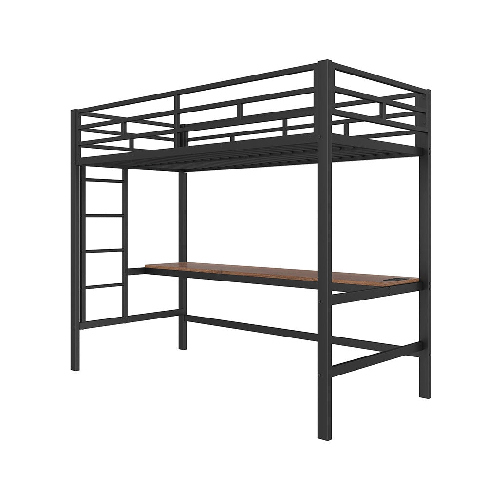 Letto mezzanino smart 90x200cm - Xylo - nero, app-compatibile, EN747