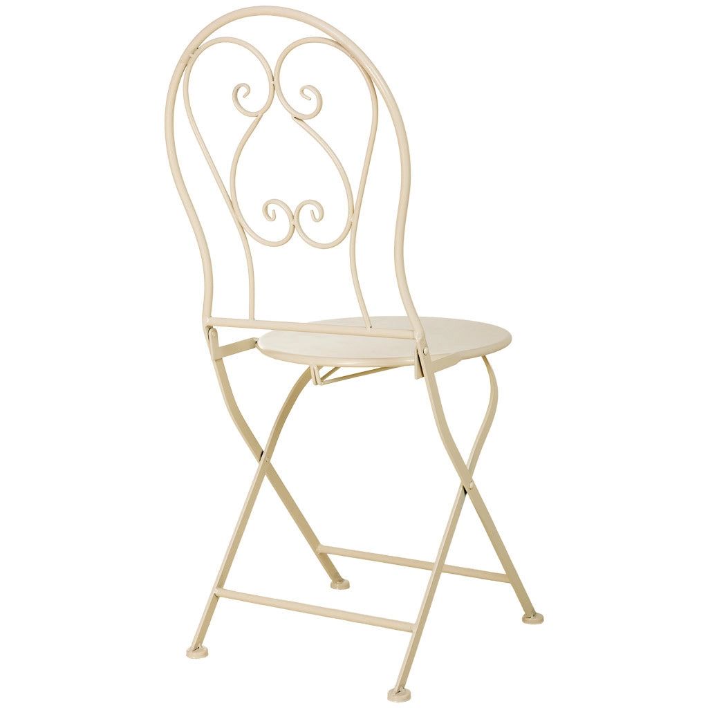 Sedia in ferro battuto beige 38x46x90h cm