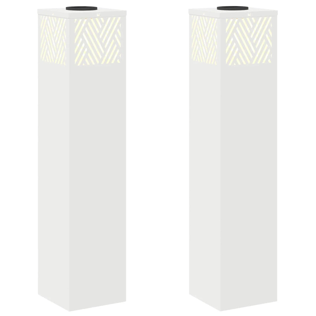 Faro LED solare per sentieri 2 pcs Bianco 879731