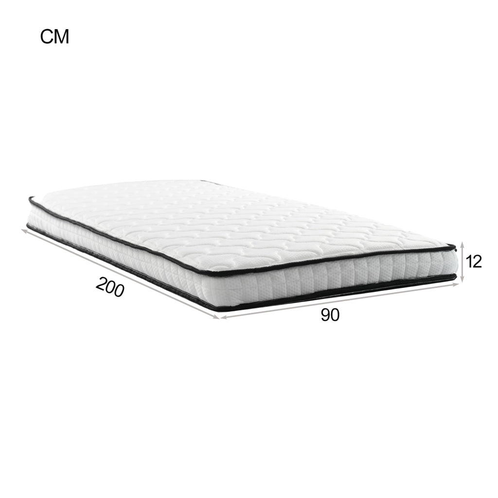 Materasso a molle insacchettate ergonomico bianco 90x200 cm