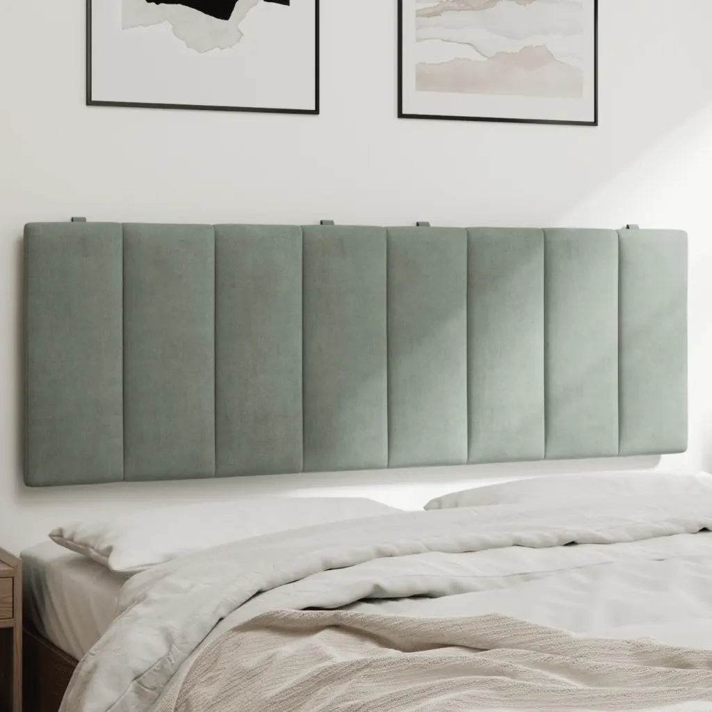Cuscino Testiera Hanko Grigio Chiaro 120 cm in Velluto 374661