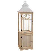 Lanterna in legno marrone 32,5x32,5x117h cm