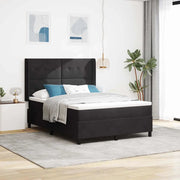 Letto a molle con strisce LED Nero 140 x 200 cm Velluto 3343870