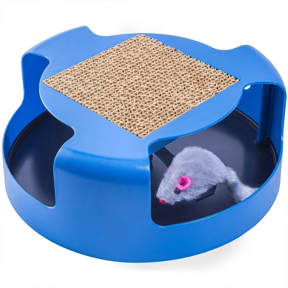 Trade Shop - Tiragraffi Tira Graffi Gioco Per Catti Gatto Circolare Con Topolino Interno -