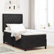 Letto con Box Springs LED e Materasso Nero 90 x 190 cm Velluto 3343792
