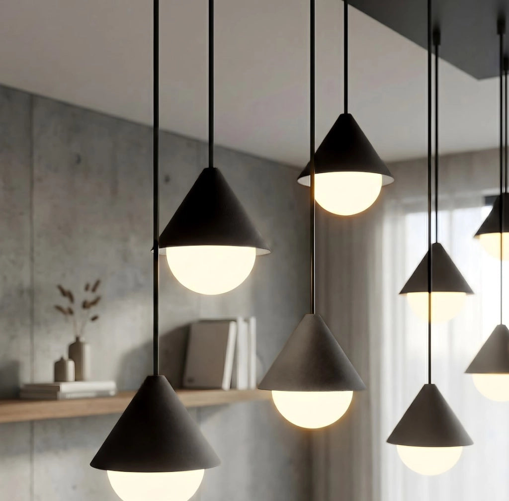 Lampada sospesa GIRO 9xG9 nero bianco Emibig
