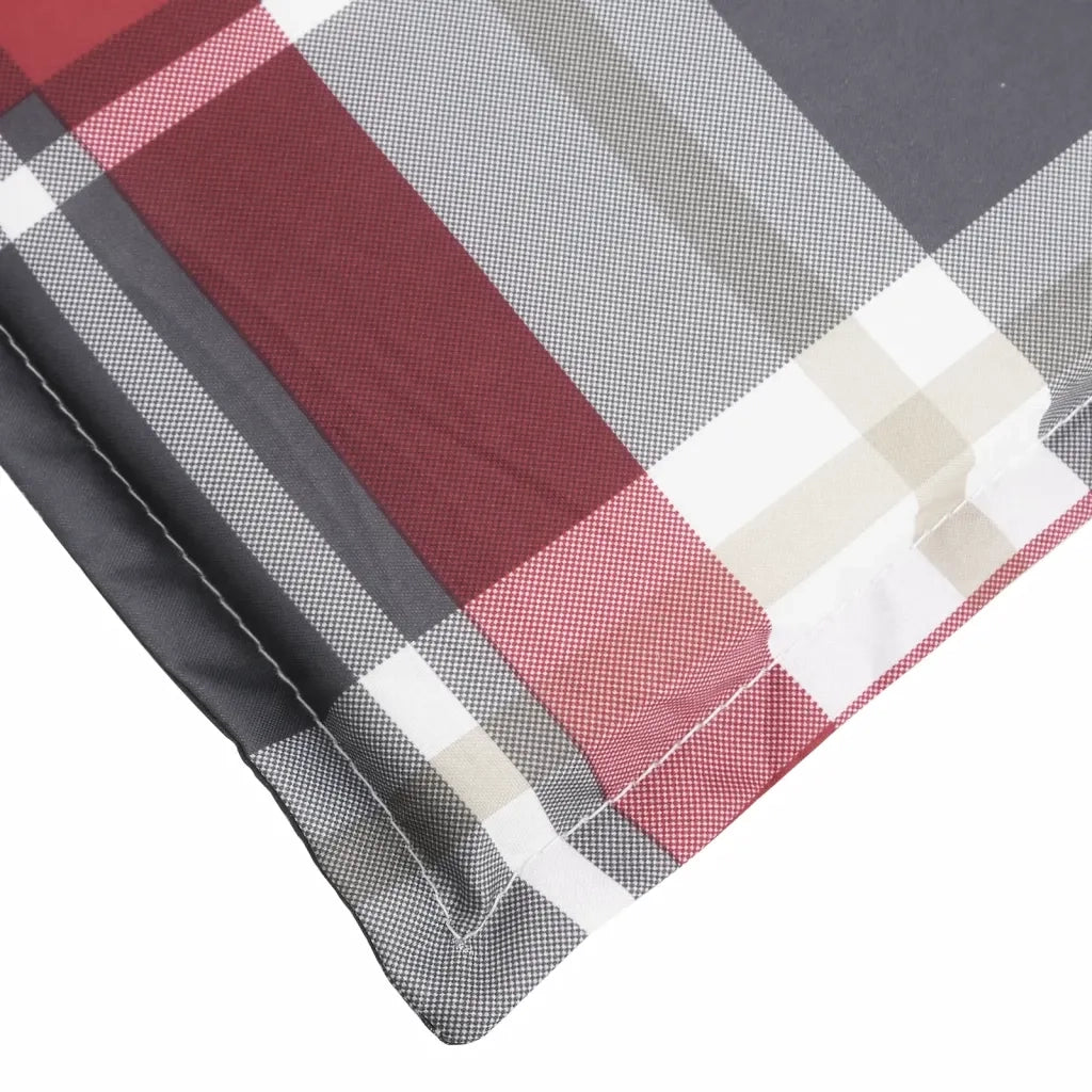 Cuscino per sedie | Cuscino per Lettino a Quadri Rossi 200x70x3 cm Tessuto Oxford
