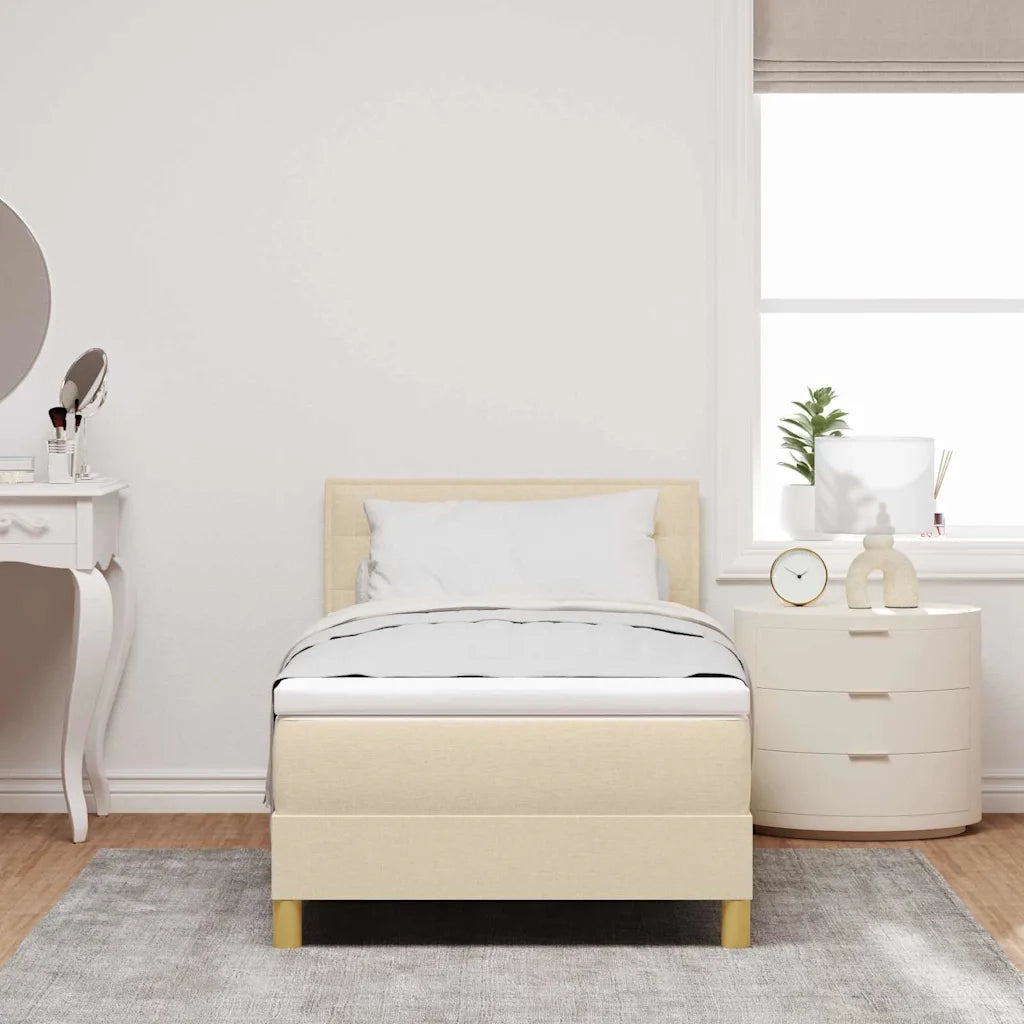 Letto a Sorgente LED con strisce LED Crema 100 x 200 cm Tessuto 3342343
