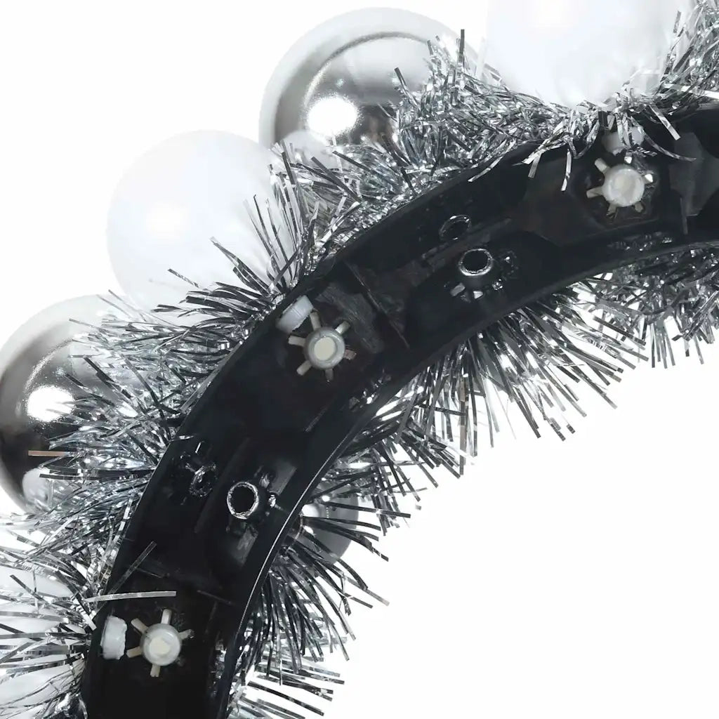 Corone di Palline di Natale 2 pcs Bianco e Argento 42019685