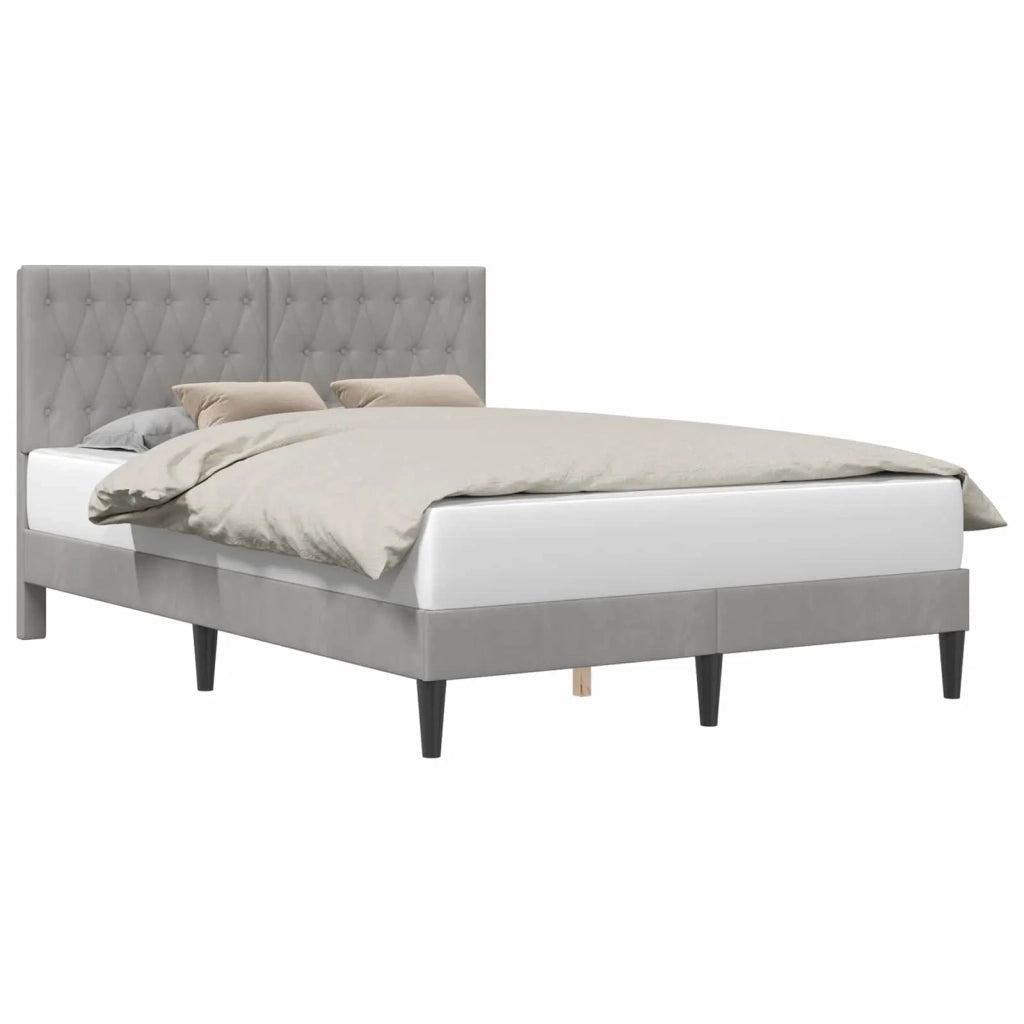 Struttura del letto-Giroletto Grigio Chiaro 120 x 190 cm Velluto 919482