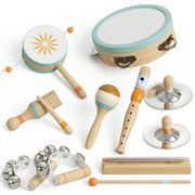 Strumenti Musicali per Bambini Set Percussioni Montessori in Legno Aracione e Celeste